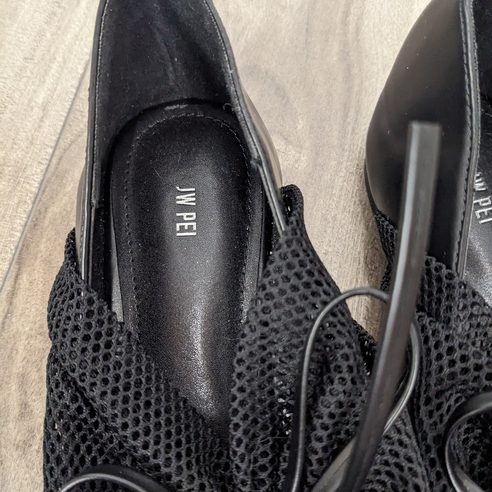 JW PEI Reilly Fishnet Bow Ballerina Flats Size 6 New - Picture 5 of 10
